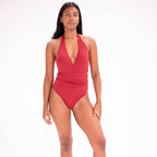 Rust Red Halter One-Piece