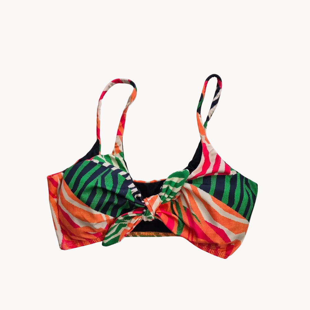 Tropical Zebra Front Tie Top