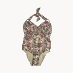 Palm Print Halter One-Piece
